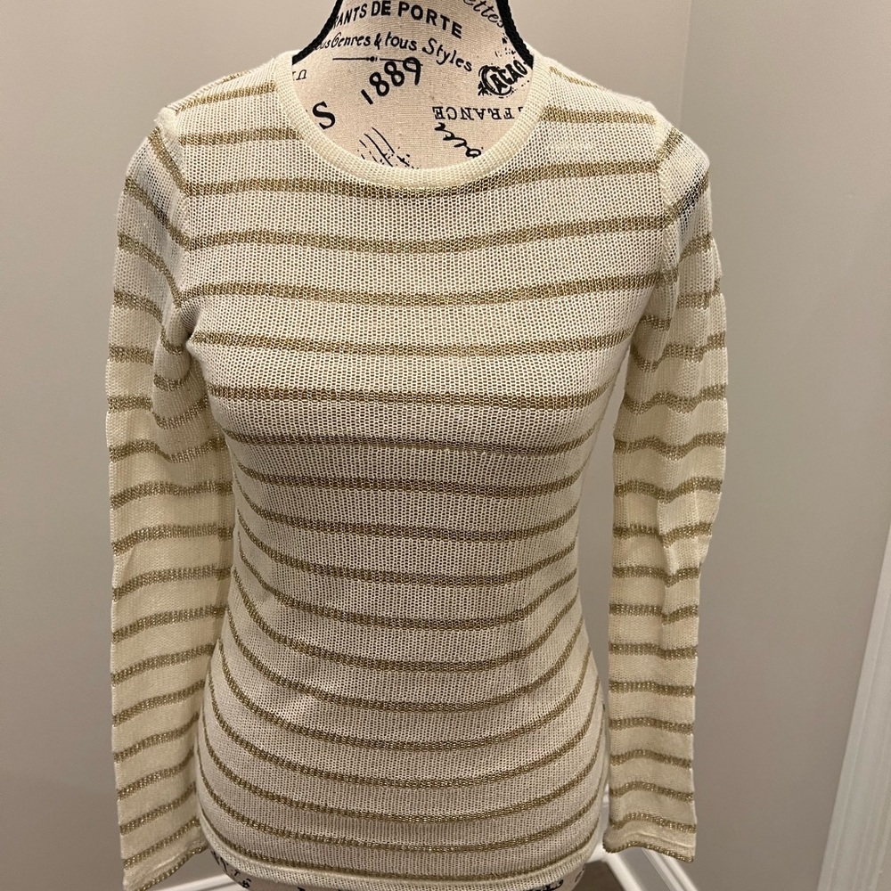 Michael Kors Striped Crew Neck Sweater.